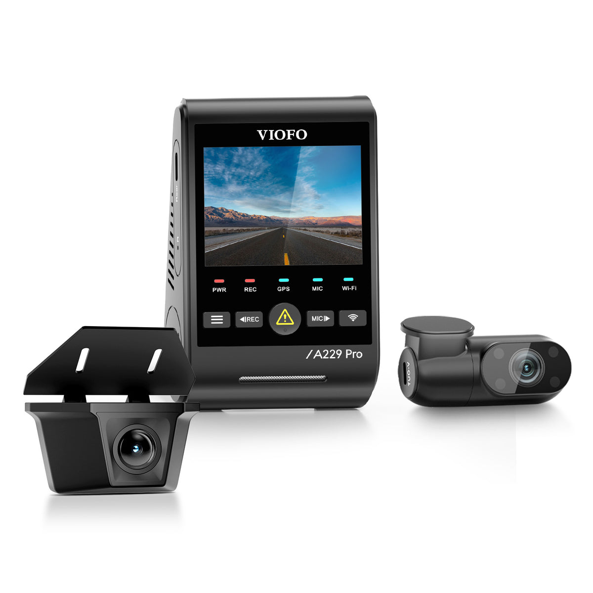 VIOFO A229 Pro-W 3CH 4K Front+2K Waterproof Rear+1080P Infrared Cabin Camera with Sony STARVIS Sensor, 3-Channel HDR to Capture Both Inside and Outside