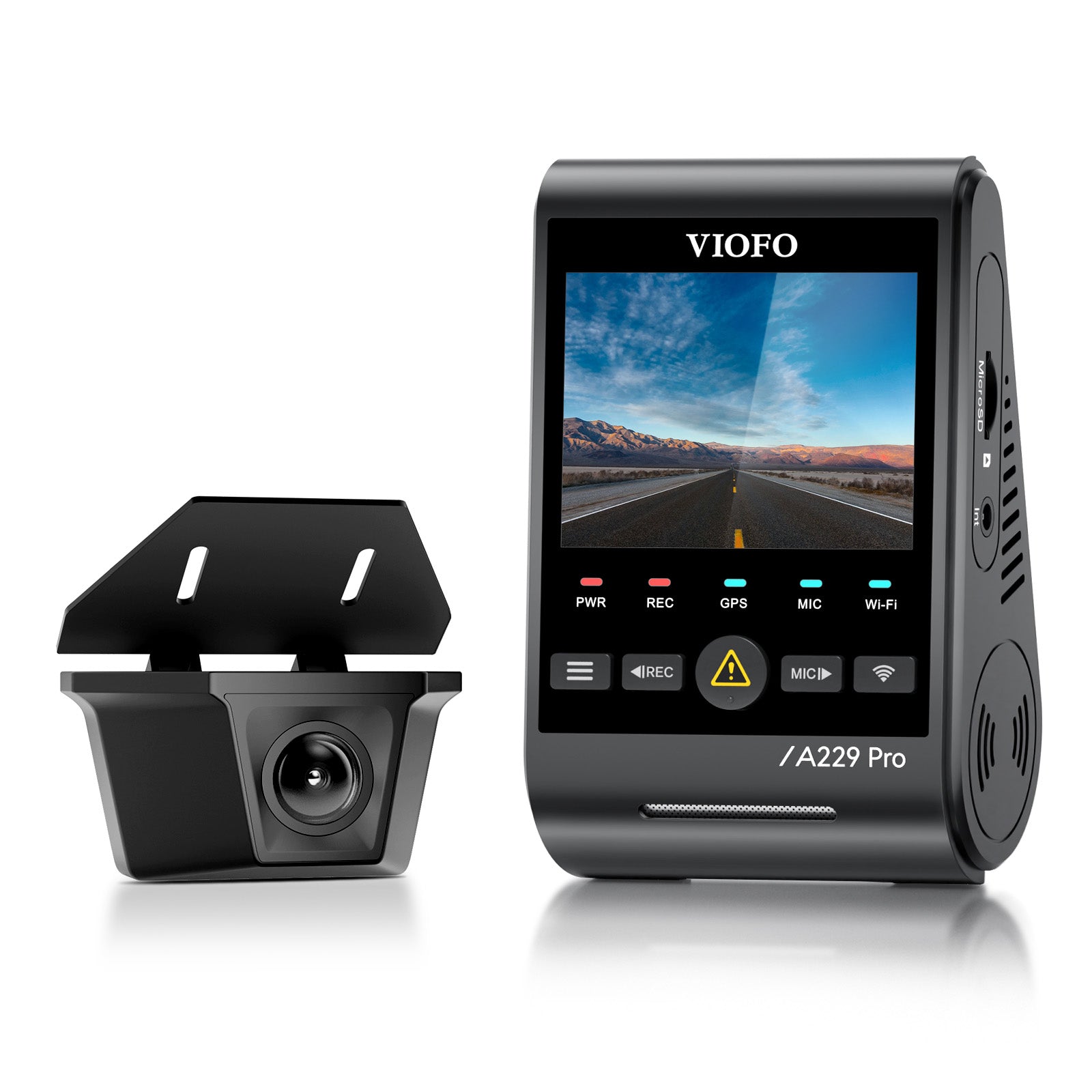 VIOFO A229 Pro-W 2CH 4K Front+2K Waterproof Rear Camera with Dual Sony STARVIS 2 Sensors, 2-Channel HDR, Ultra Fast 5GHz Wi-Fi & Precise GPS, Smart Voice Control
