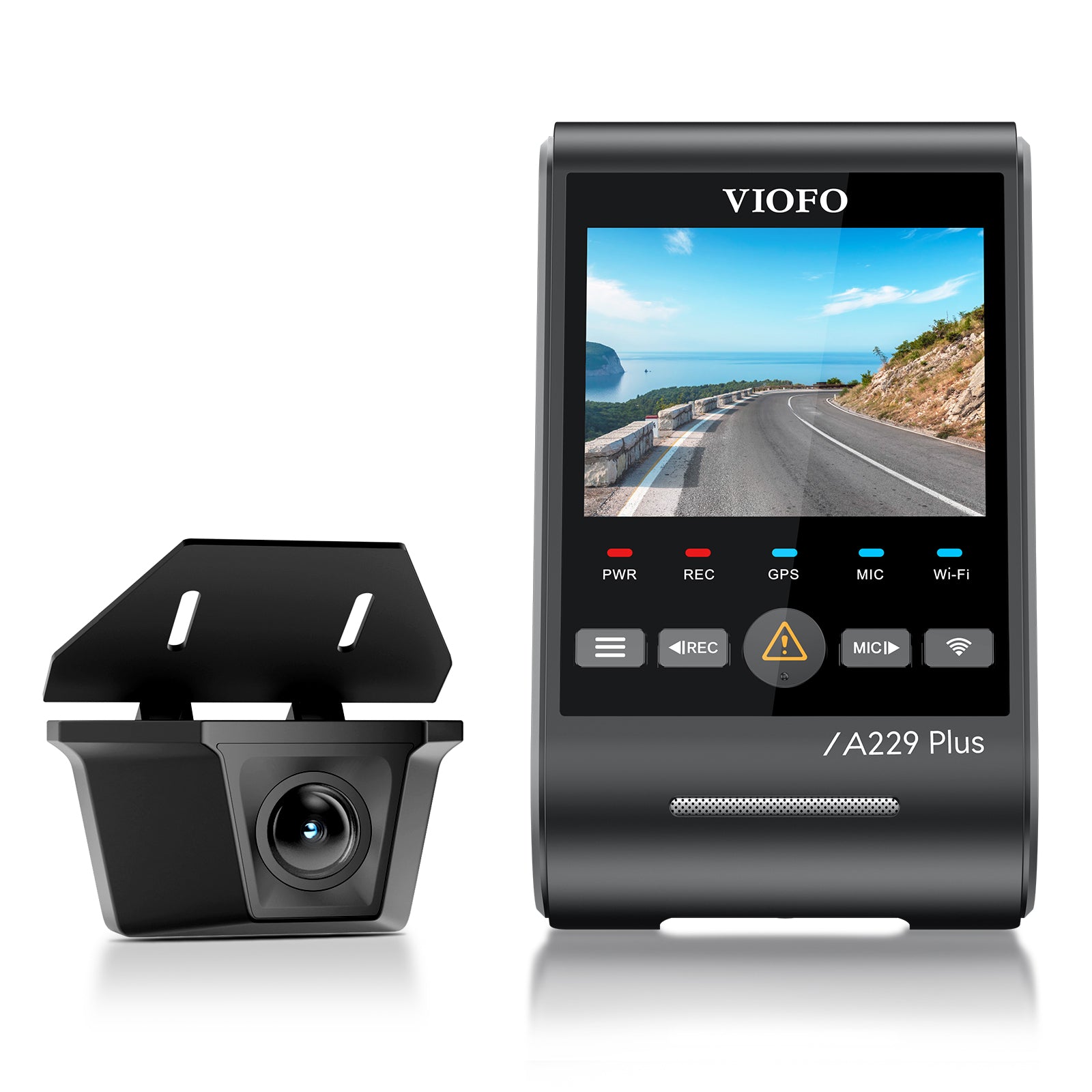 VIOFO A229 Plus-W 2CH 2K Front+2K Waterproof Rear Camera with Dual Sony STARVIS 2 Sensors, 2-Channel HDR, Ultra Fast 5GHz Wi-Fi & Precise GPS, Smart Voice Control