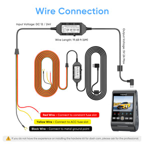 VIOFO 6M (19.68ft)Type-C HK4 Hardwire Kit For A119 MINI 2/A229 DUO/A229 PLUS/A229 PRO/T130/WM1/A329