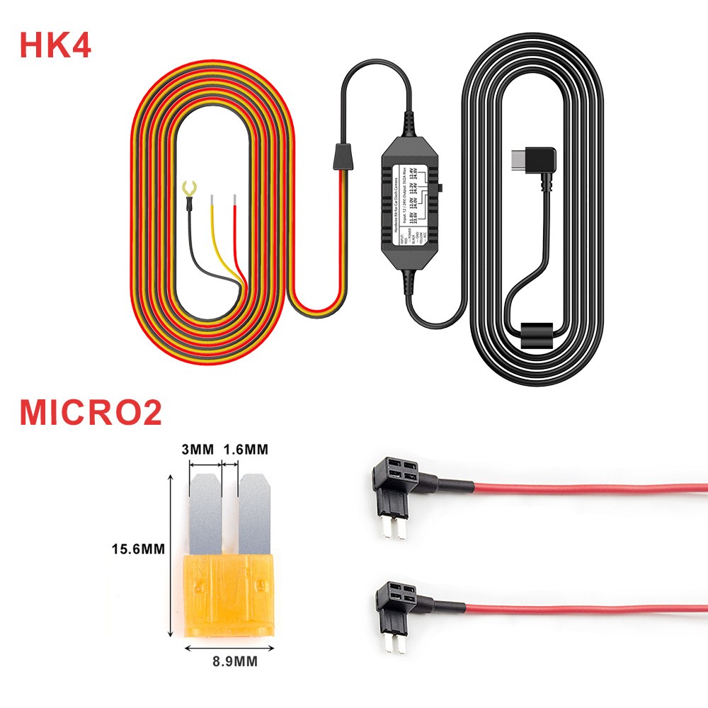 VIOFO 6M (19.68ft)Type-C HK4 Hardwire Kit For A119 MINI 2/A229 DUO/A229 PLUS/A229 PRO/T130/WM1/A329