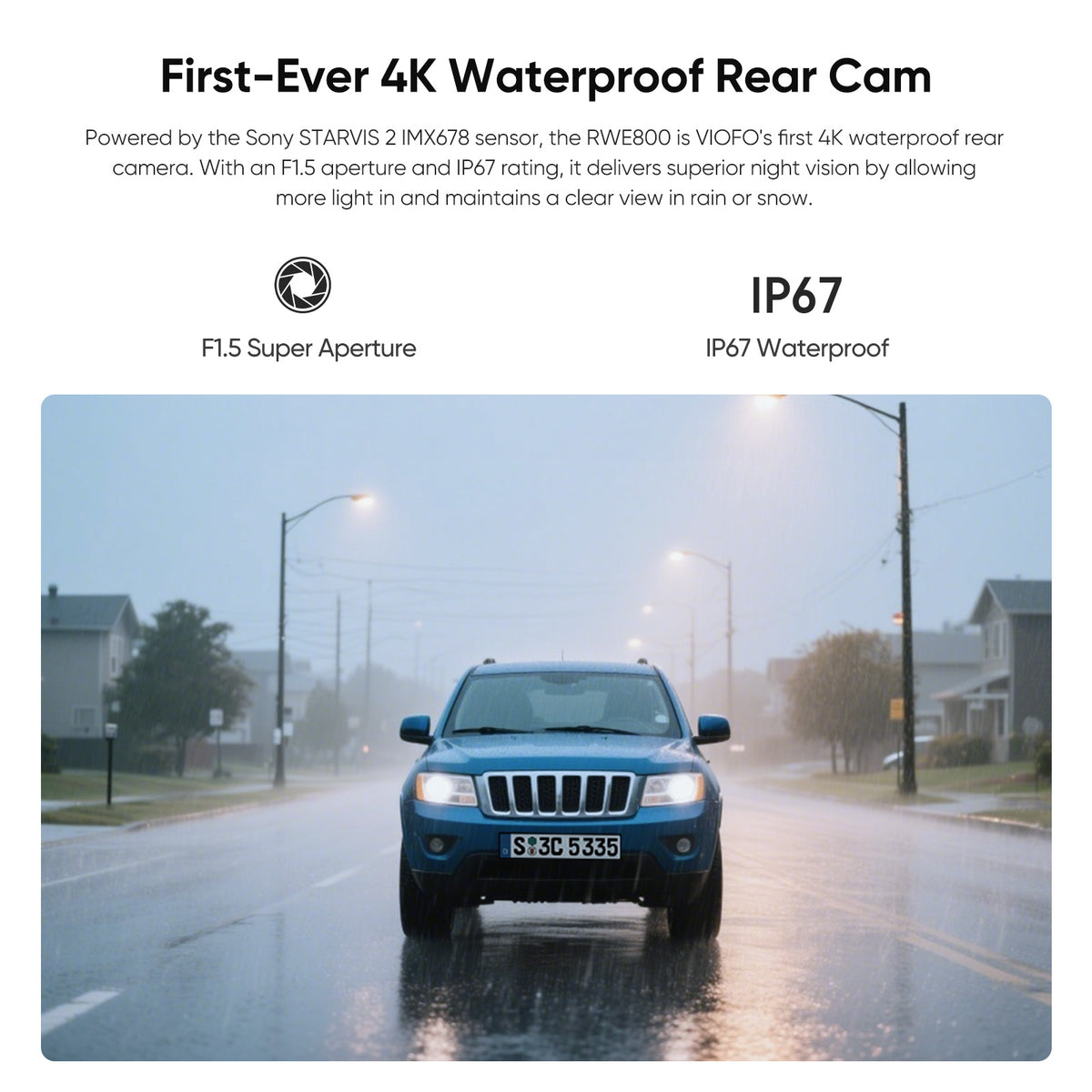 VIOFO RWE800 4K HDR Waterproof Rear Camera for A229 Ultra Series