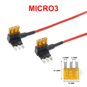 2PCS Circuit Fuse Tap with Mini, Micro2, Micro3, ATO, Mini Low Profile Adapter Holder