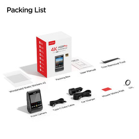 VIOFO A229 Pro 1CH 4K HDR Front Dash Cam with Sony STARVIS 2 IMX678 8MP Sensor Super Night Vision Voice Control 5GHz WiFi GPS