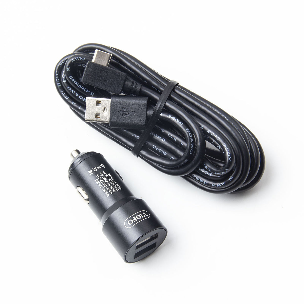 VIOFO VS1 Type-C Dual USB Car Charger with 11.48 ft Power Cable