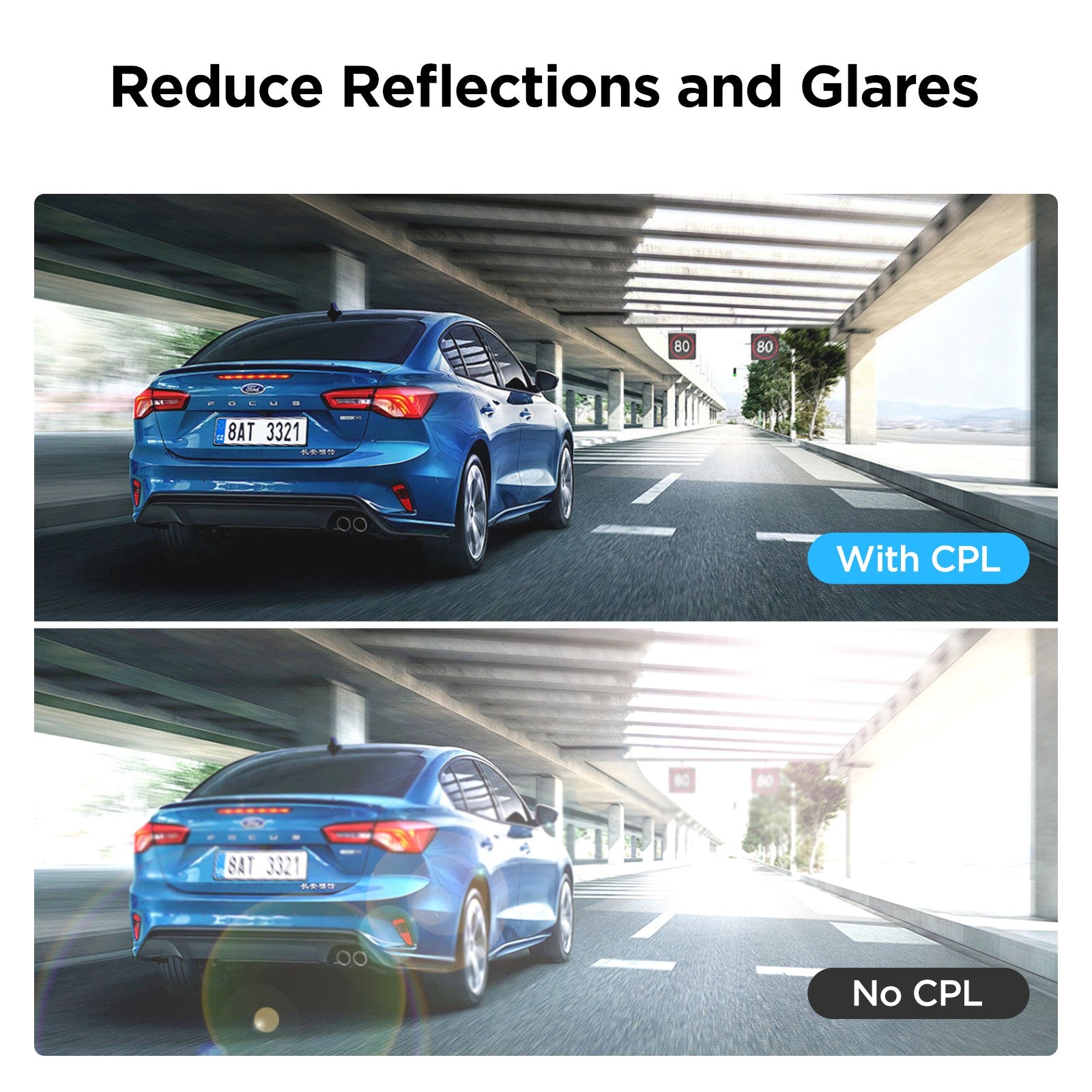 VIOFO CPL-500 Rear Filter, Anti-Glare Circular Polarizing Lens for RTC300/A329/A329S Series