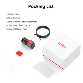 VIOFO RNE800 4K HDR Rear Camera with 6M Cable and Sticker for A229 Ultra Series