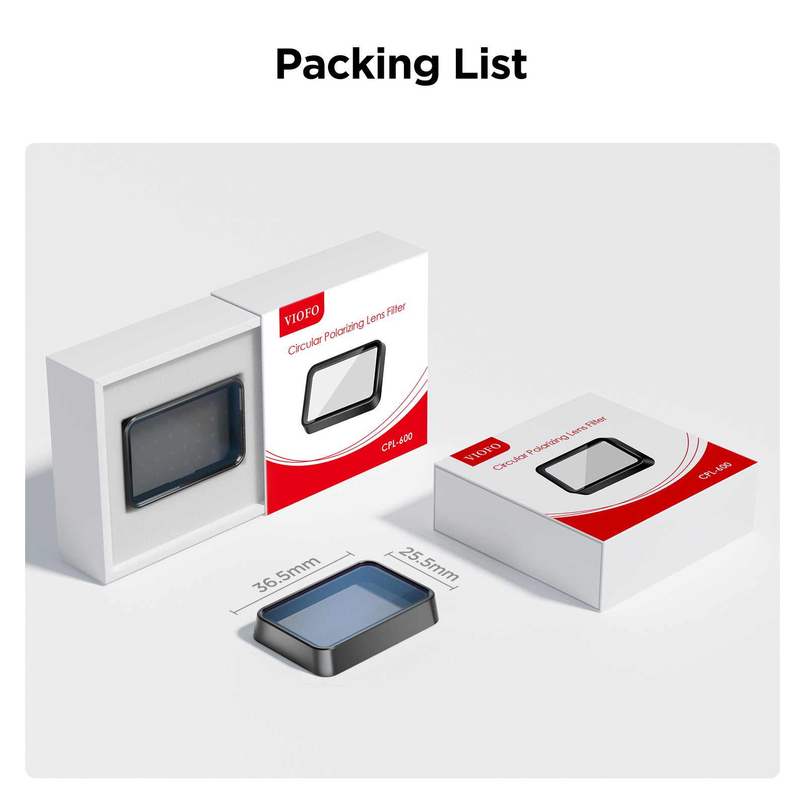 VIOFO CPL-600 Rear Filter, Anti-Glare Circular Polarizing Lens for RTC420/RC320/A329S/A329T/A229 Ultra Series