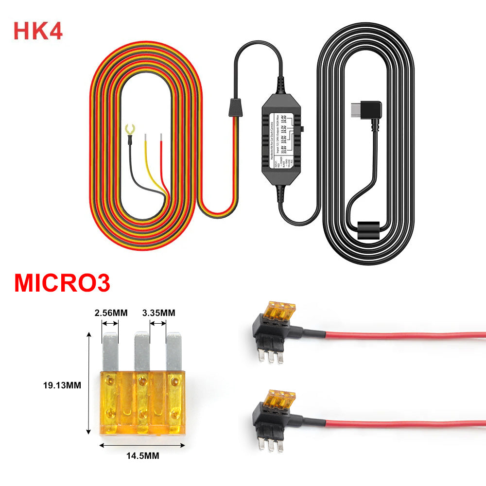 VIOFO 6M (19.68ft)Type-C HK4 Hardwire Kit For A119 MINI 2/A229 DUO/A229 PLUS/A229 PRO/T130/WM1/A329