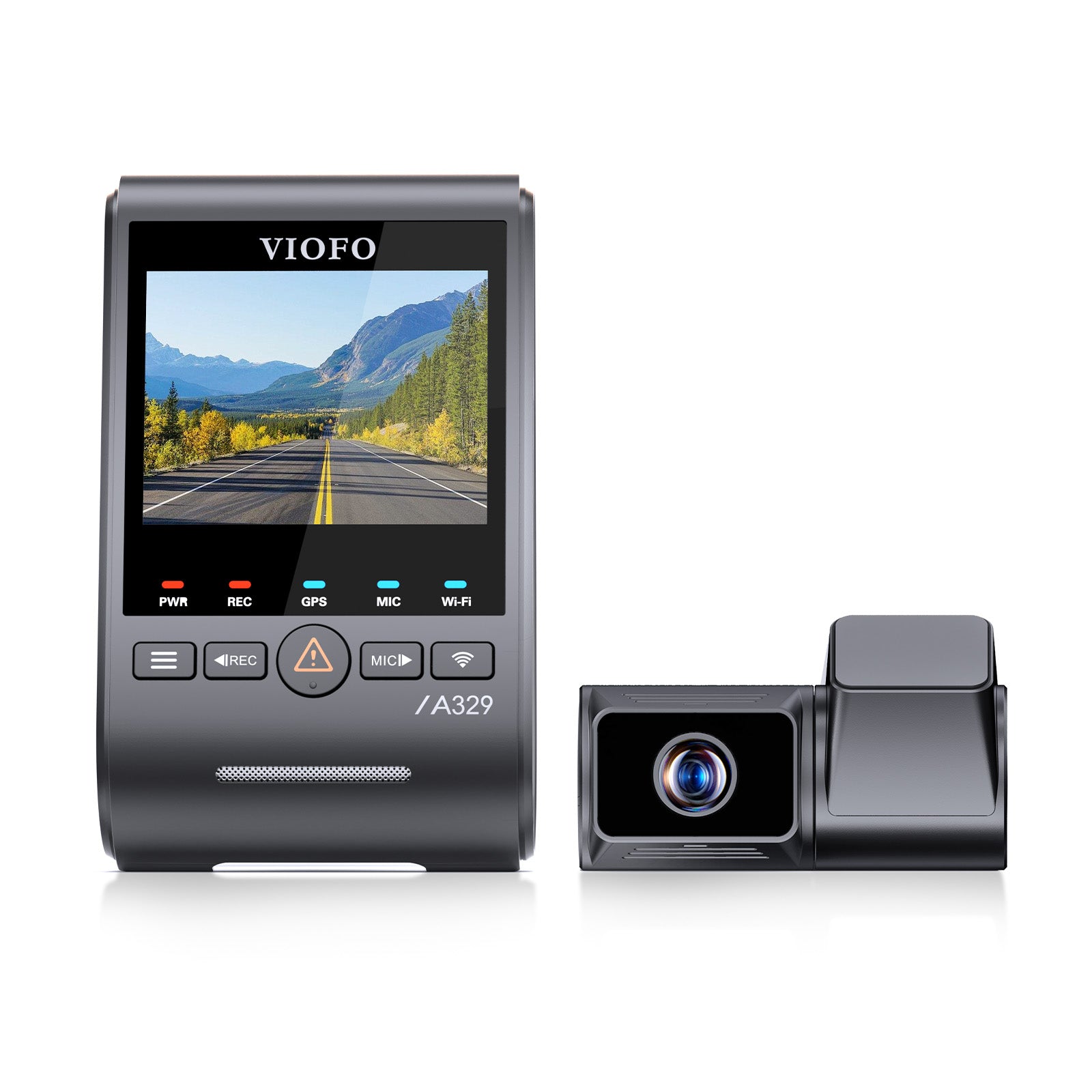 VIOFO A329T 2CH 4K 60FPS+2K Telephoto Camera with 4xOptical Zoom and Sony STARVIS 2 Sensor HDR, Support SSD Storage, Multiplex Video, Low Power Impact Detection, Hybrid Parking Recording