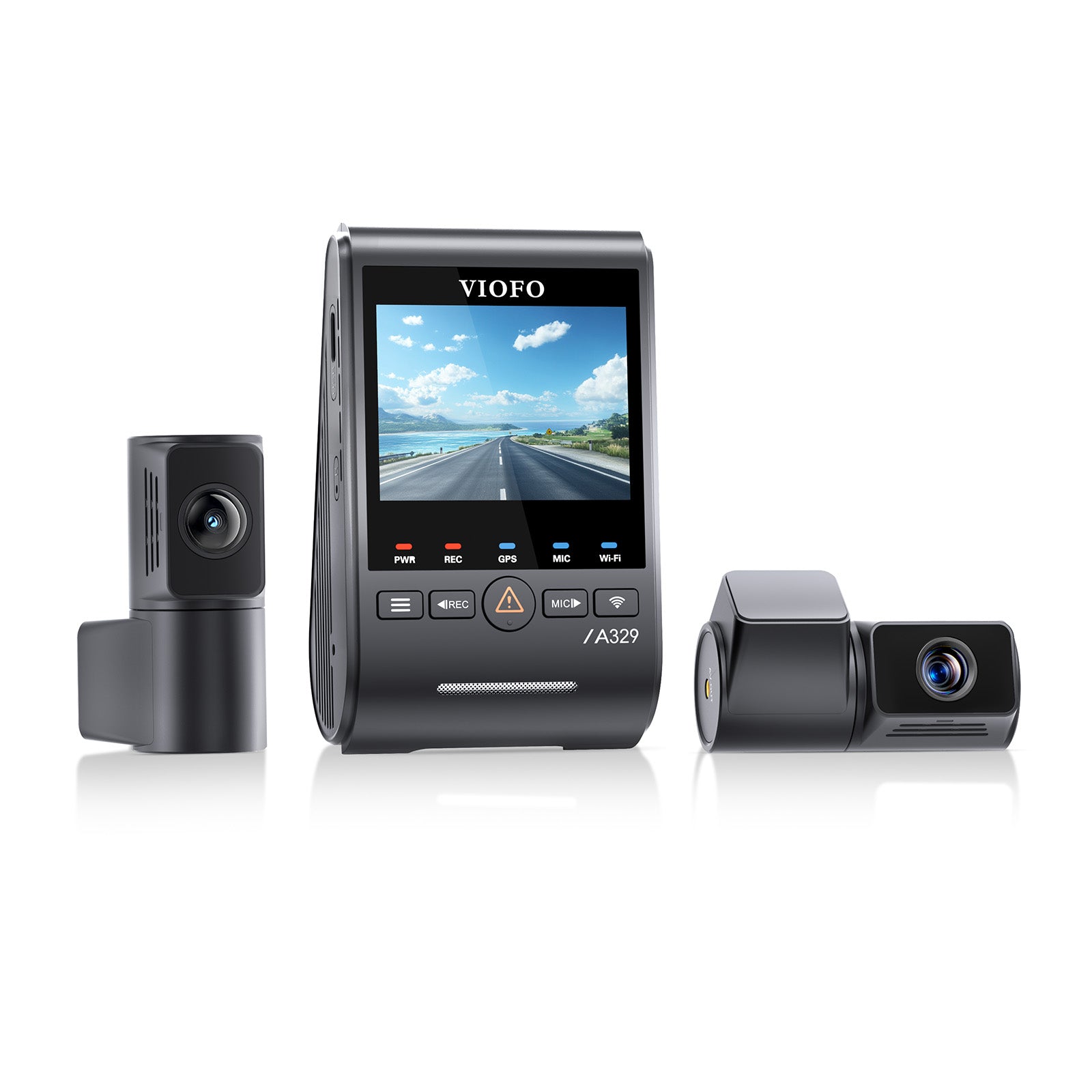 VIOFO A329T 3CH 4K 30FPS Front+2K Telephoto Camera+2K Rear Camera, Sony STARVIS 2 Sensor HDR, Support SSD Storage, Multiplex Video, Low Power Impact Detection, Hybrid Parking Recording