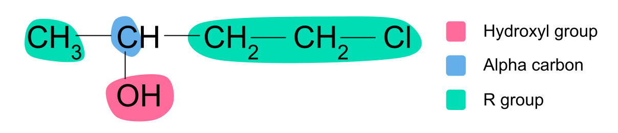 Alcohols 4-chlorobutan-2-ol labelled classification nomenclature example alcohol StudySmarter