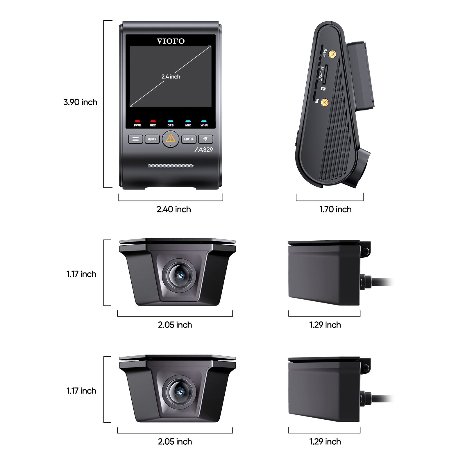 VIOFO A329WW 3CH 4K 30FPS Front+Dual 2K HDR Waterproof Rear Cameras with Sony STARVIS 2 Sensor, Tailored for Heavy-Duty Trucks and Trailers